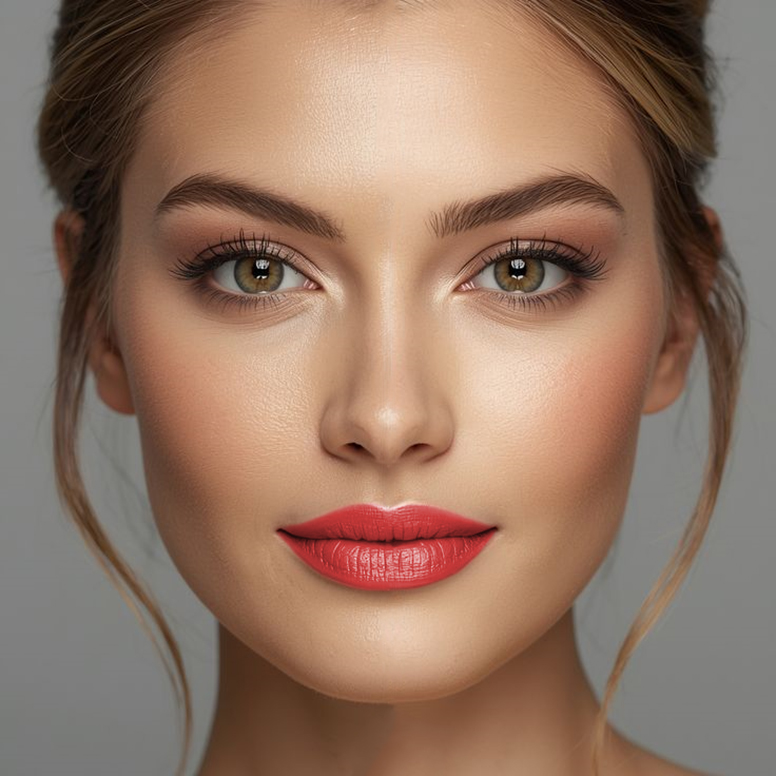 Before and after permanent makeup result